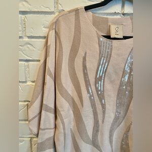 Sioni Super Soft Size M Sequinned Zebra Print Knit Sweater